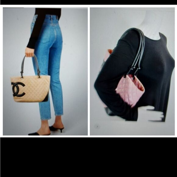 CHANEL Pink and Black Quilted Tote - Picture 2 of 10